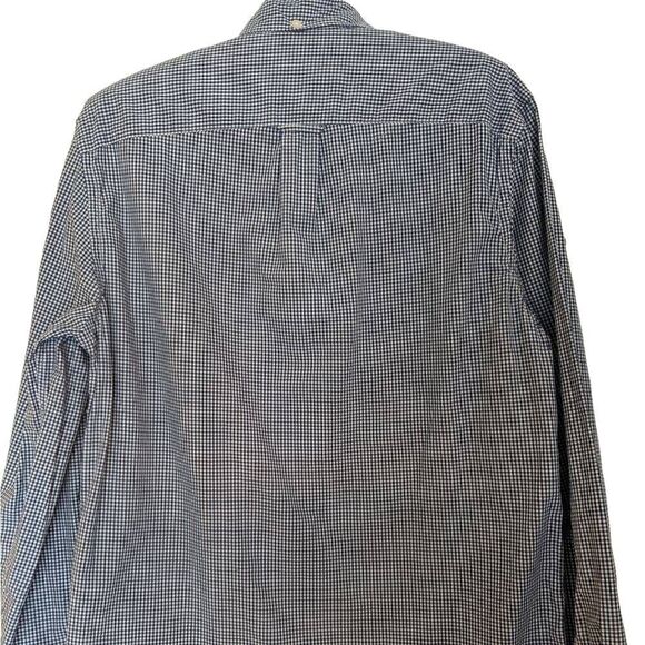 H&M L.O.G.G. MENS SIZE MED  BLUE & WHITE  CHECK LONG SLEEVE BUTTON DOWN SHIRT - Picture 3 of 11